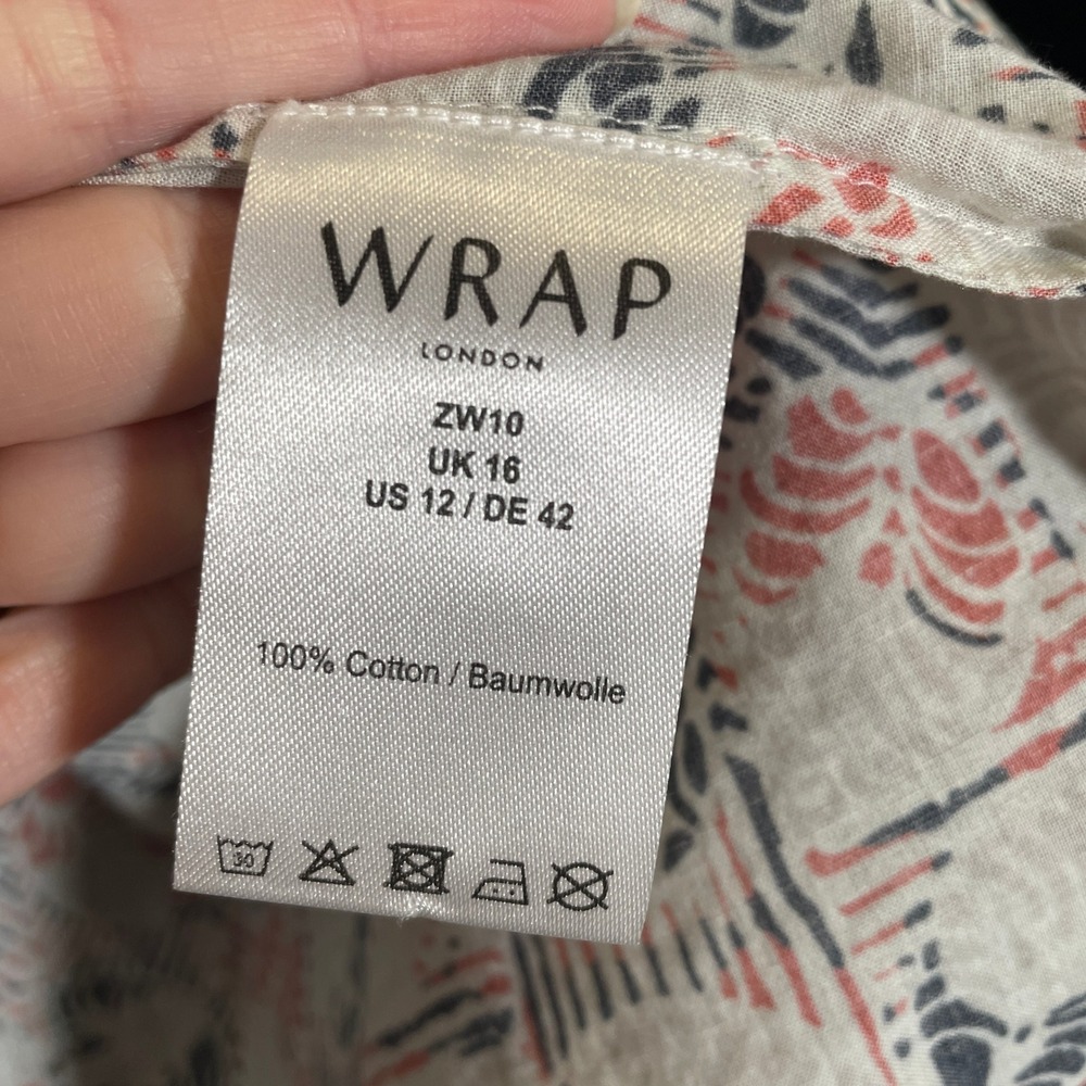 Wrap London Ruffle Trim Button Down Shirt Cotton Peter Pan Collar Cottagecore 12 - Picture 4 of 5